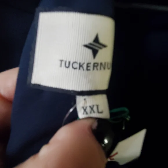 TUCKERNUCK NAVY BLUE FAYE BLOUSE. RUFFLED COLLAR. NWT XXL - Picture 7 of 9